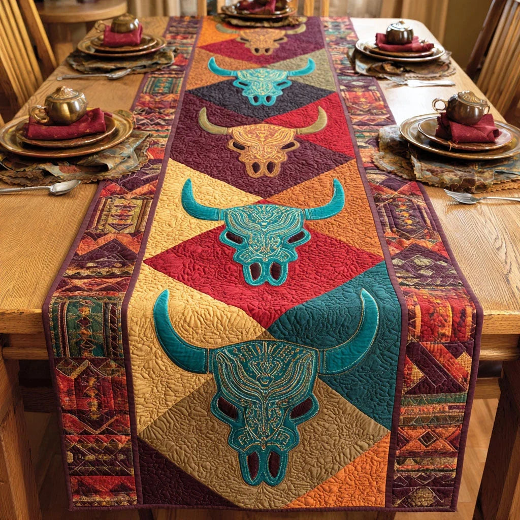 Turquoise Spirit Quilted Table Runner