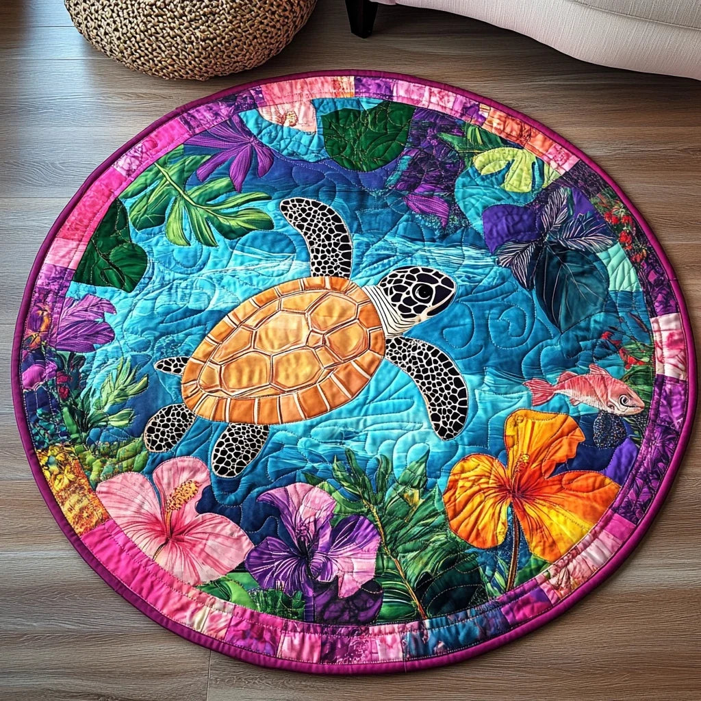 Turtle Dream Quilted Round Mat