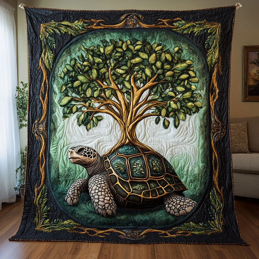 Turtle Tree Of Life Quilt Blanket