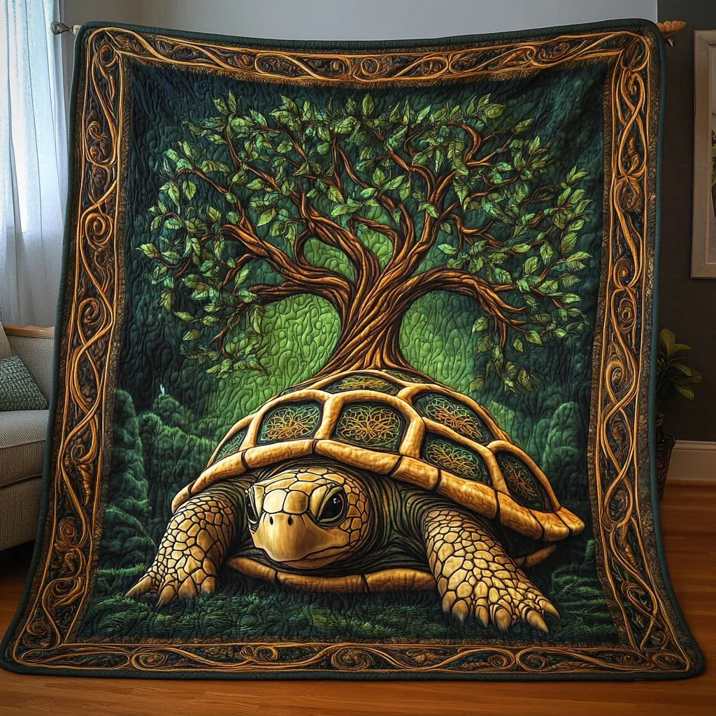 Turtle & Tree Of Life Quilt Blanket
