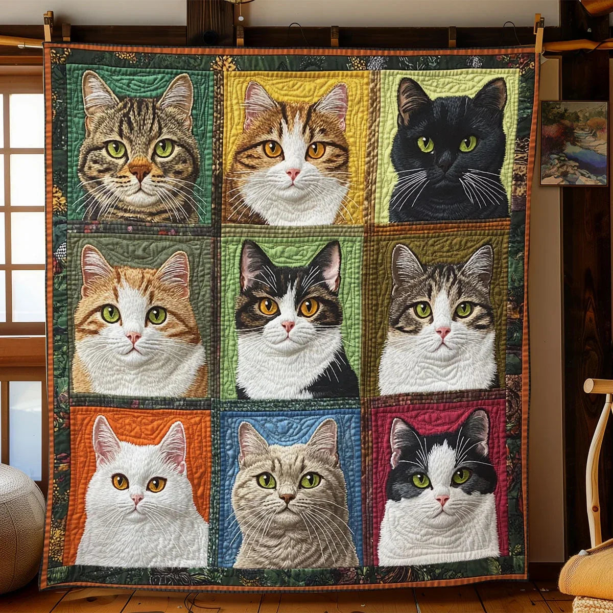 Type Cat Quilt Blanket