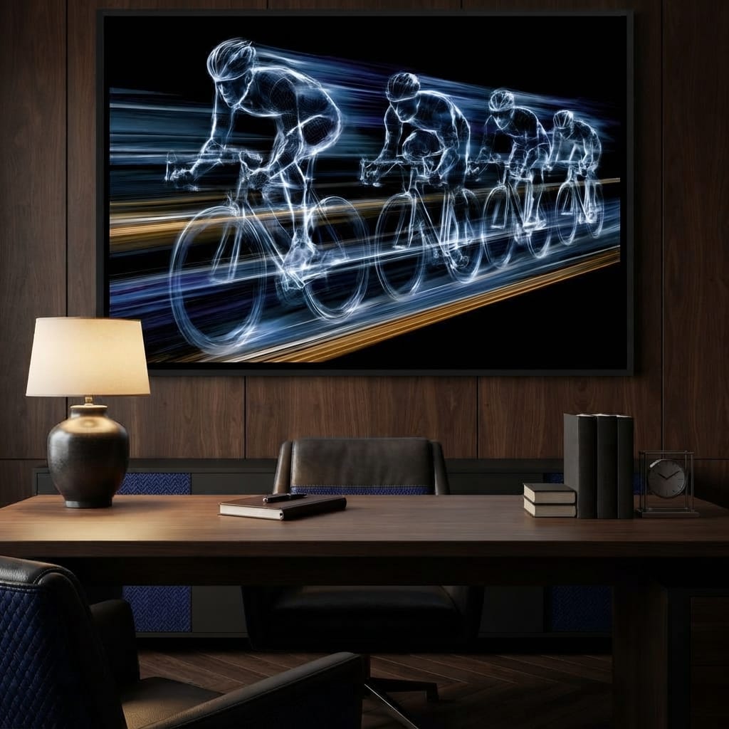 Velocity of the Wireframe Peloton Canvas Wall Art
