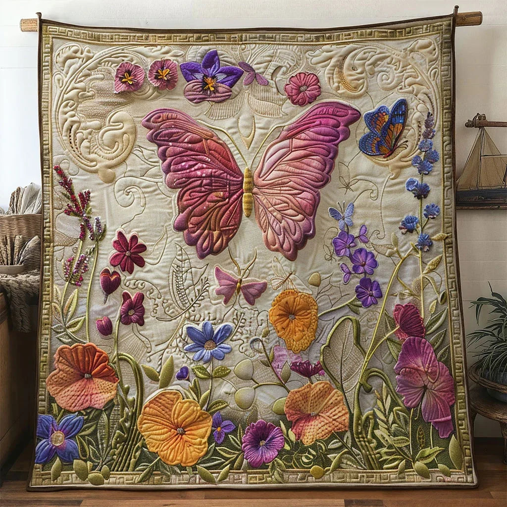 Velvet Butterfly Quilt Blanket