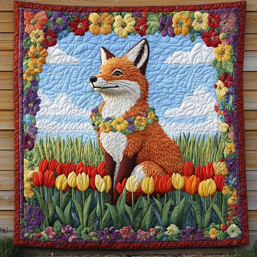 Vibrant Flower Quilt Blanket