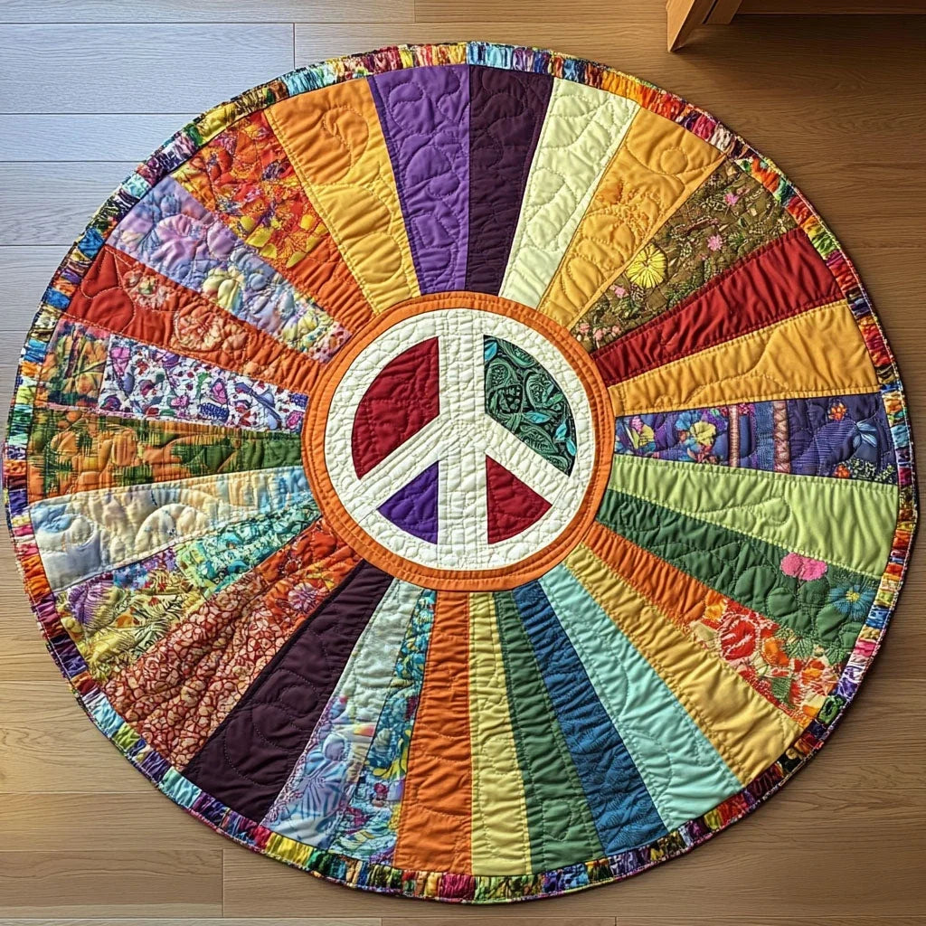 Vibrant Vortex Quilted Round Mat