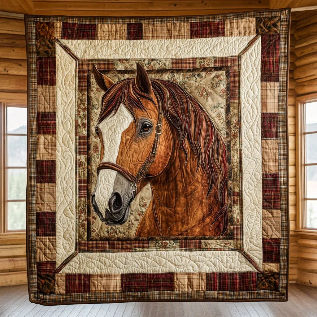 Vintage Horse Quilt Blanket