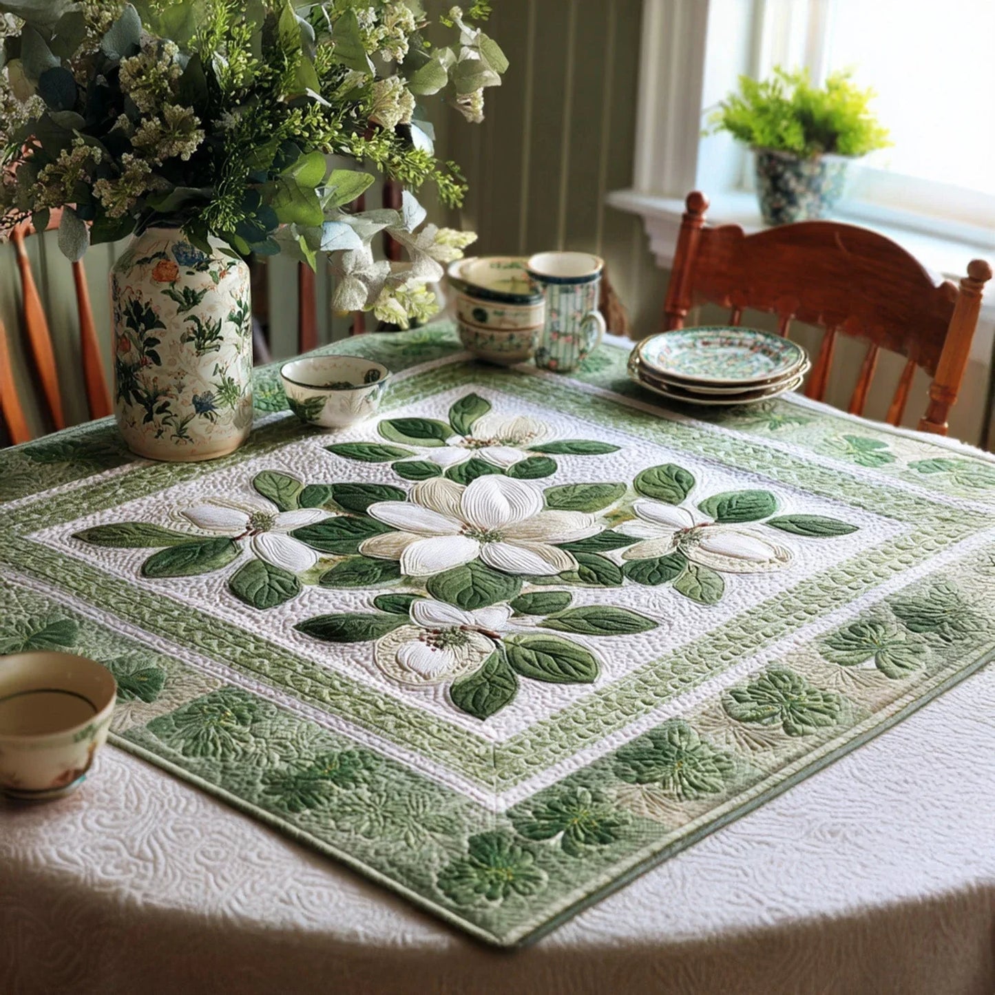 Vivid Botanica Quilted Table Topper