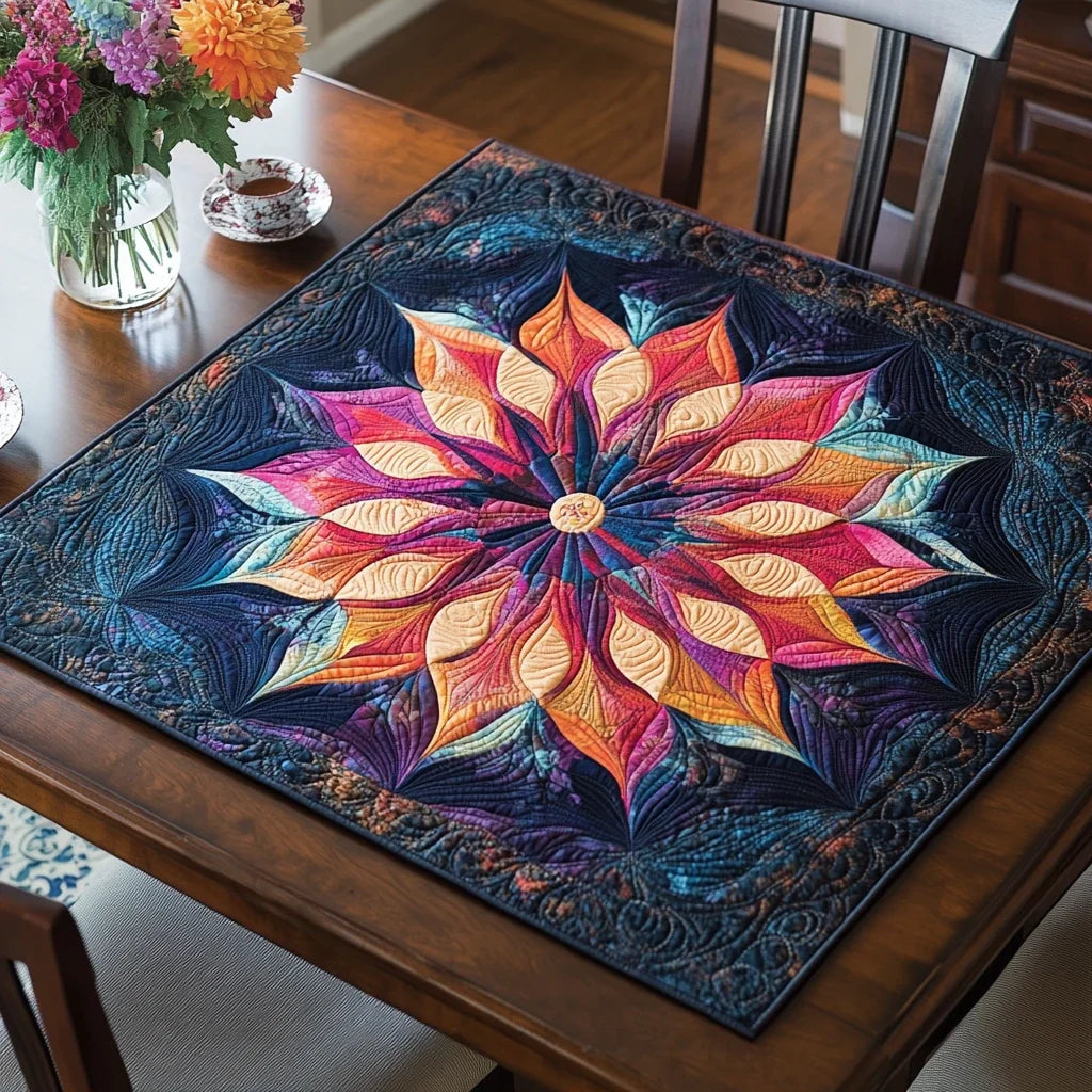 Vivid Whispers Quilted Table Topper