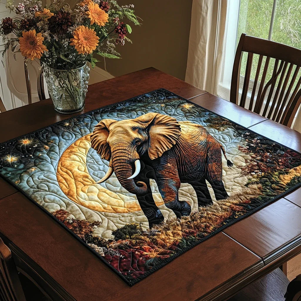 Warm Elephant Quilted Table Topper