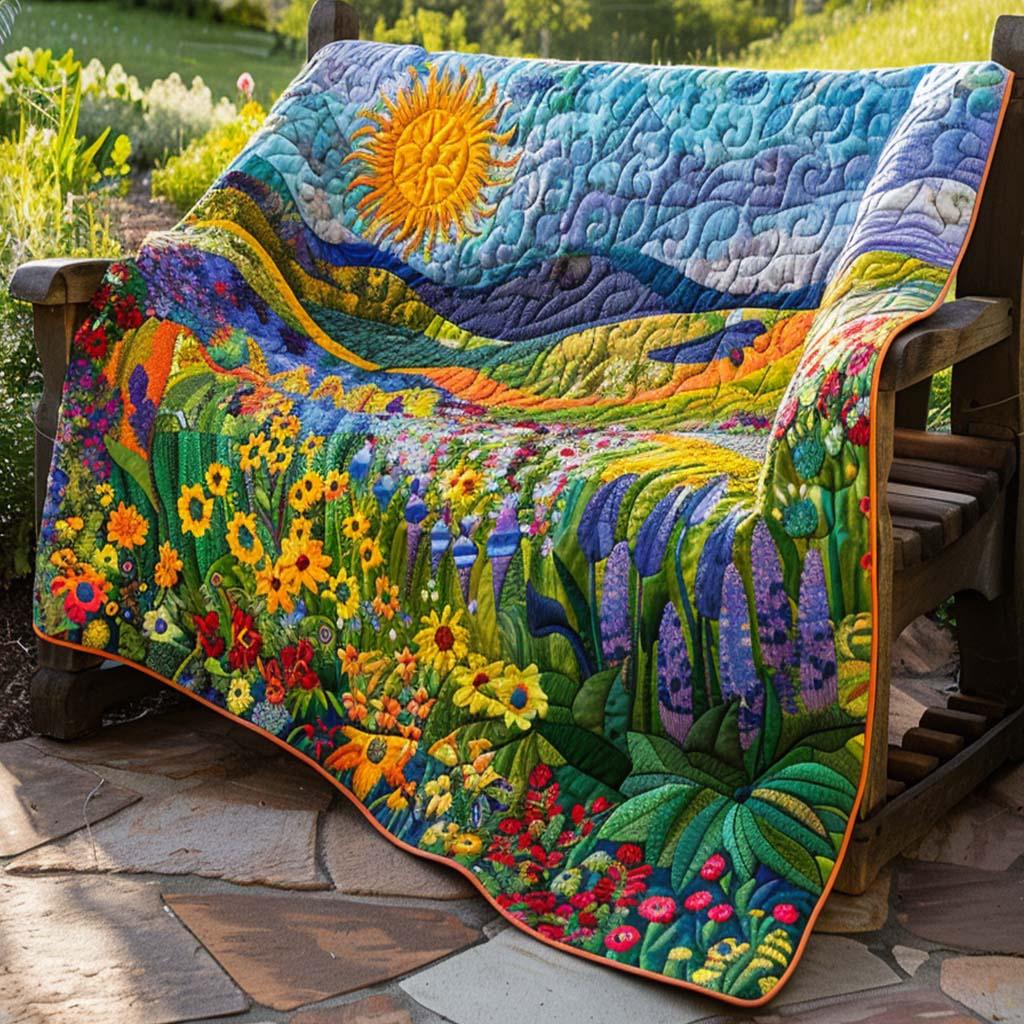 Warm Horizon Quilt Blanket - Quilted Blanket by Wild and Way