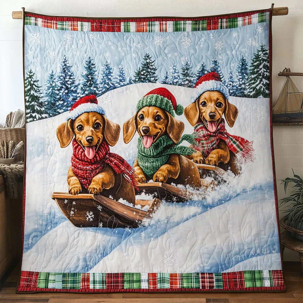 Warm Hug Dachshund Quilt Blanket