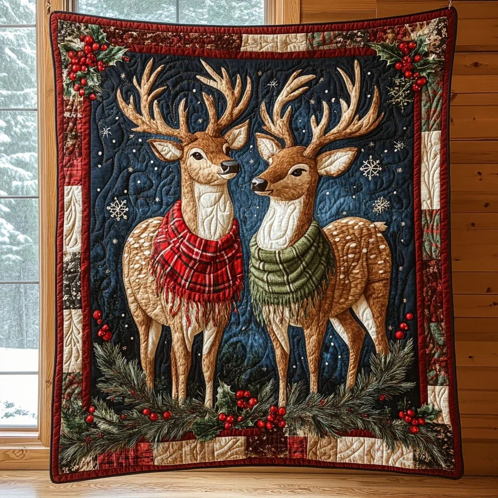 Warm Stags Quilt Blanket