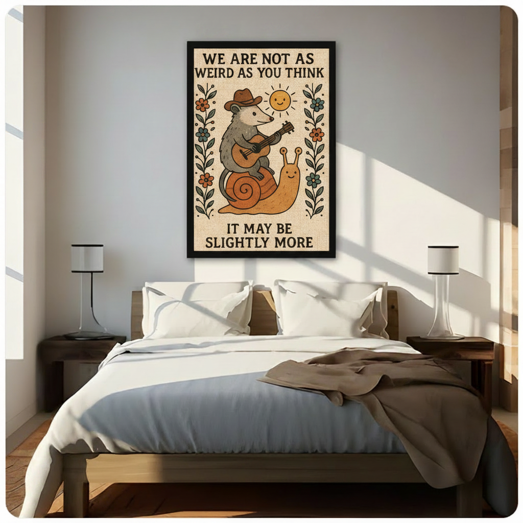 Weird Possum Snail Funny Quote Canvas Art Wall Art