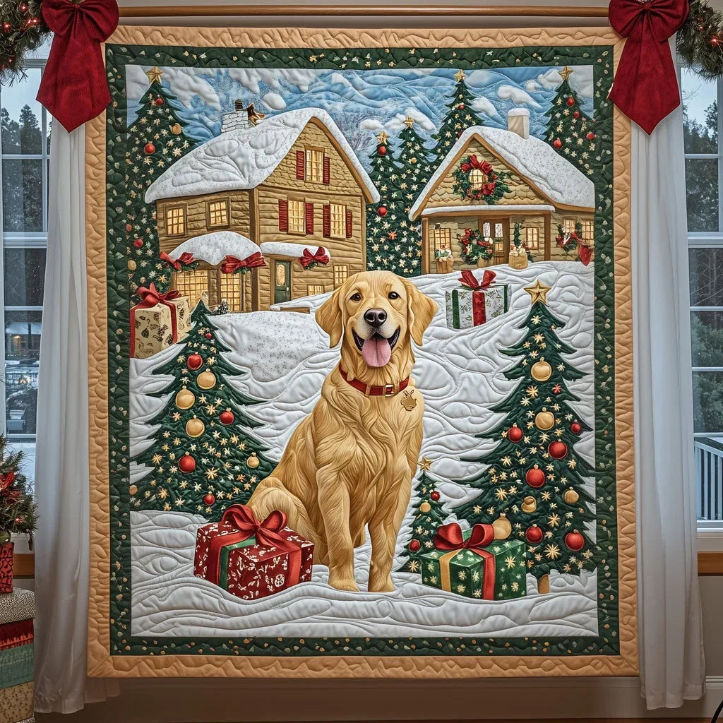 Welcome Home Golden Quilt Blanket