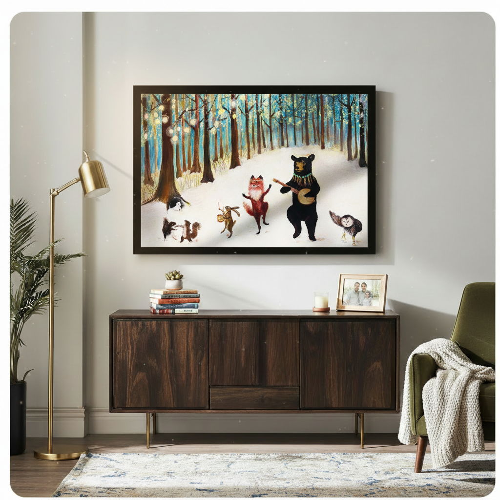 Enchanted Forest Animal Band Canvas Wall Art