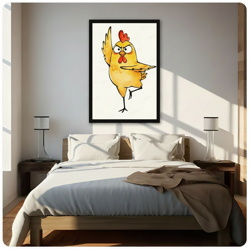 Angry Chicken Attitude Funny Canvas Wall Art