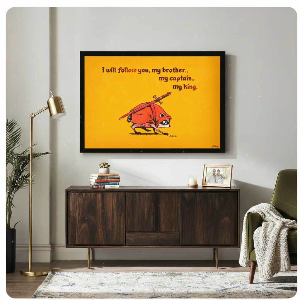 My King Raccoon Knight Funny Canvas Wall Art