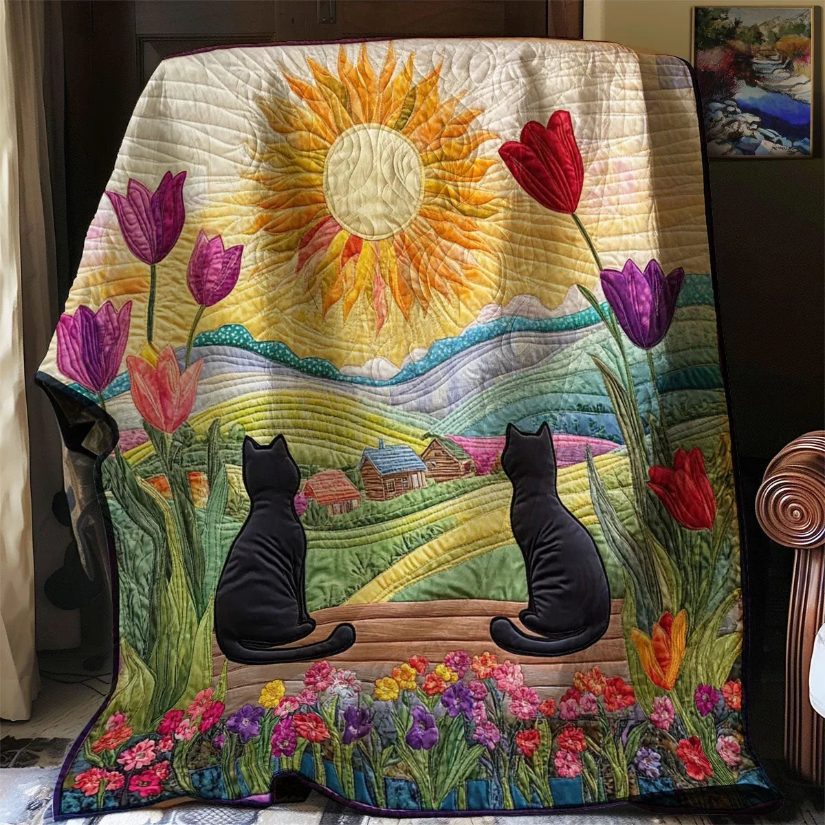 Whiskered Hill Quilt Blanket