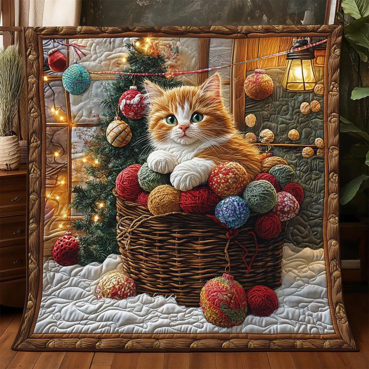 Whiskers In Wintertime Quilt Blanket