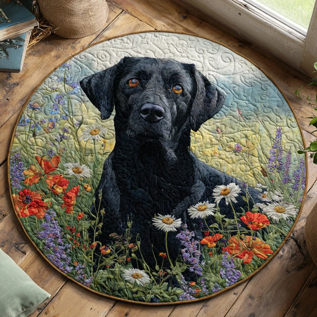 Whispering Fur Quilted Round Mat