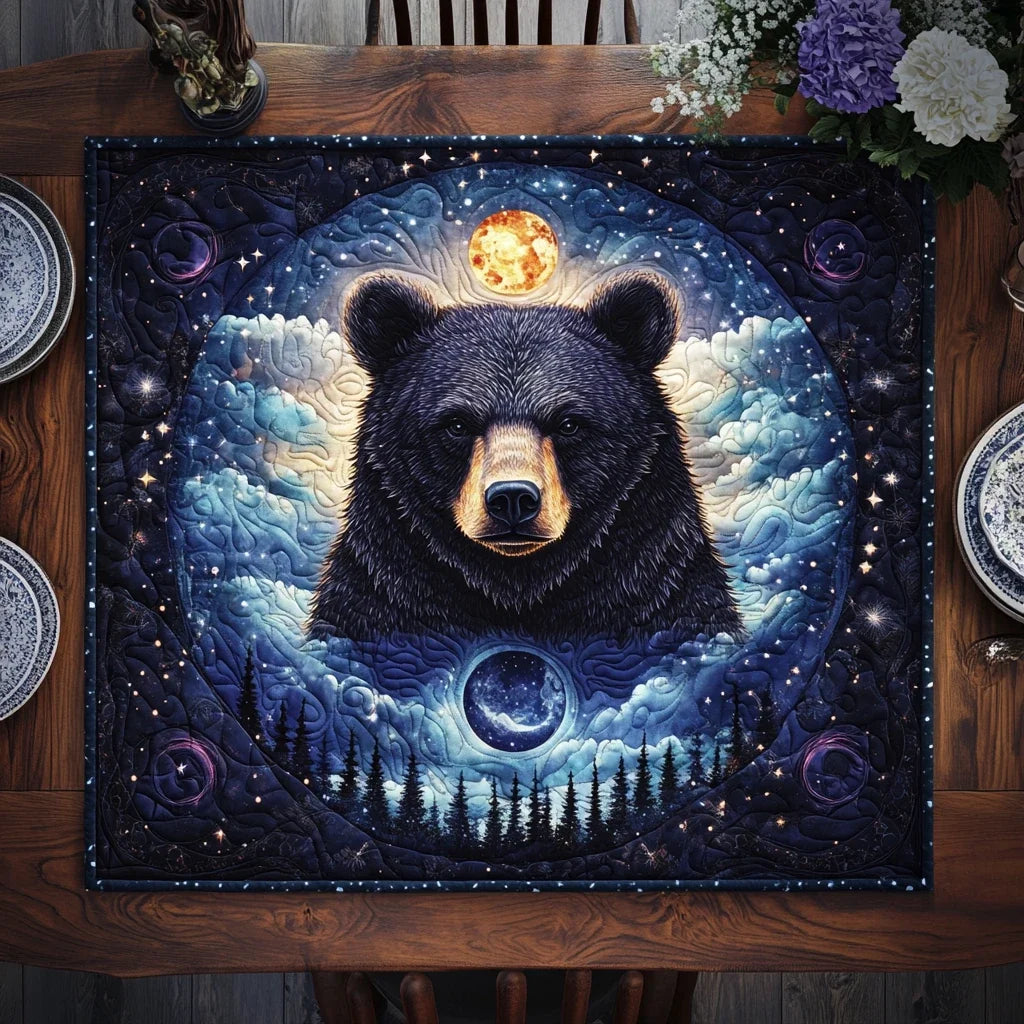 Wild Bear Quilted Table Topper