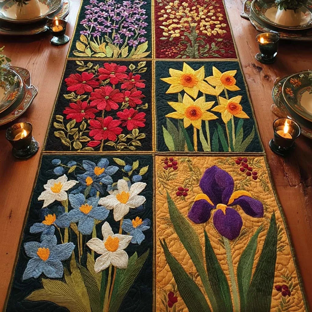 Wild Bloom Quilted Table Runner