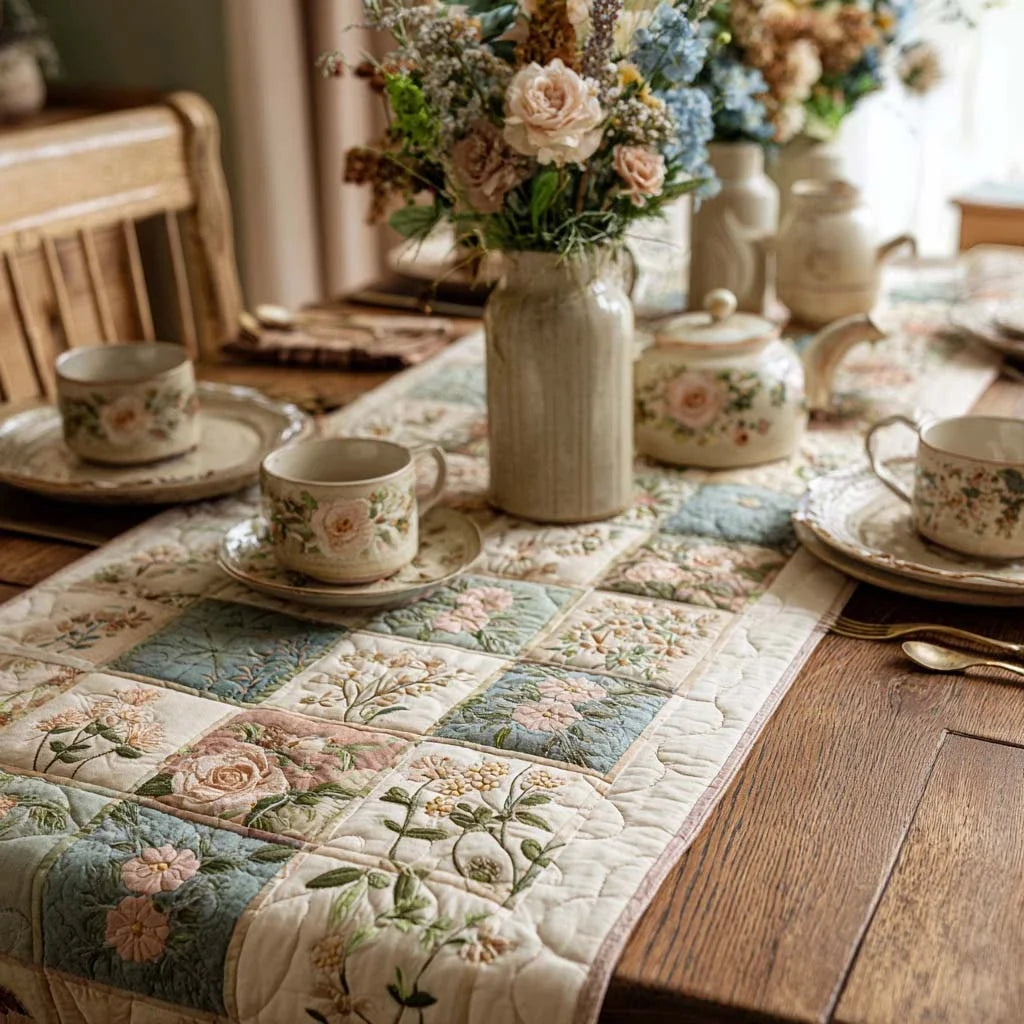 Wildflower Candlelight Quilted Table Runner