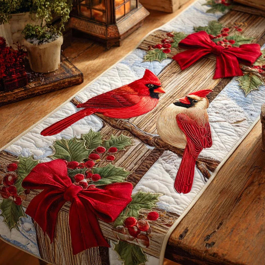 Winter Branch Companions Quilted Table Runner