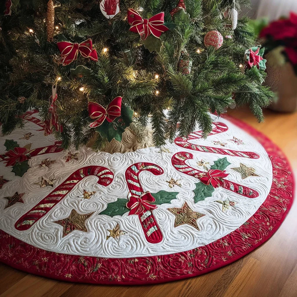 Winter Cheer Christmas Quilted Tree Skirt