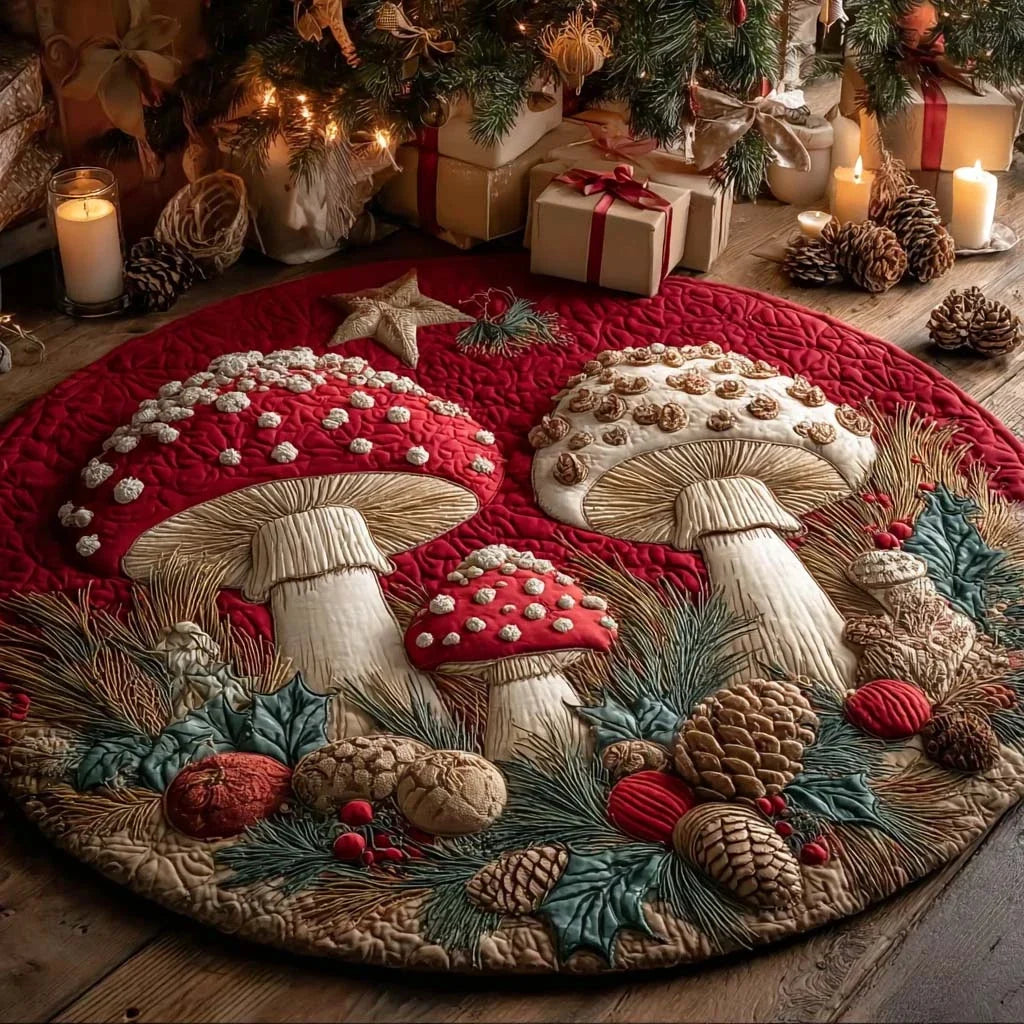Winter Forest Quilted Round Mat