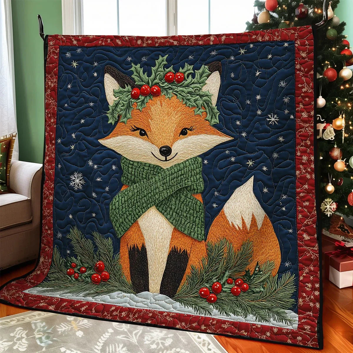 Winter Fox Quilt Blanket