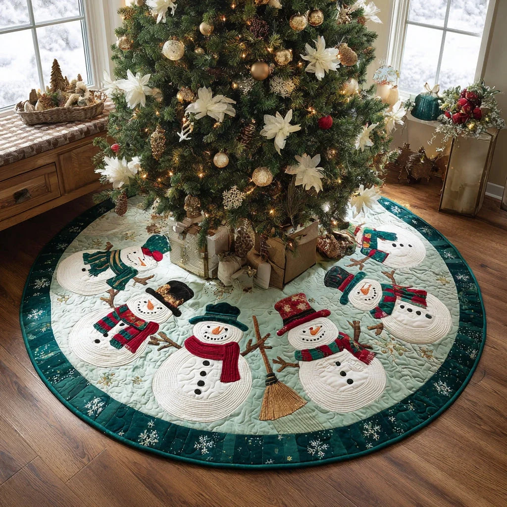 Winter Joy Christmas Quilted Tree Skirt