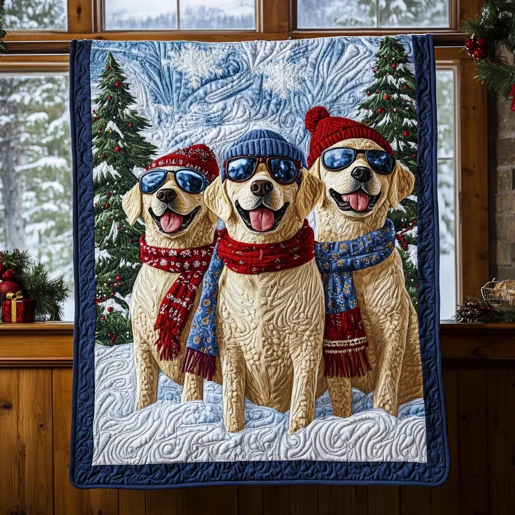 Winter Labradors Quilt Blanket