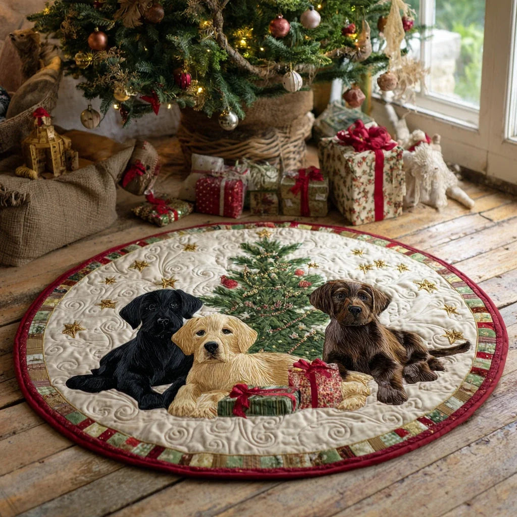 Winter Paws Quilted Round Mat