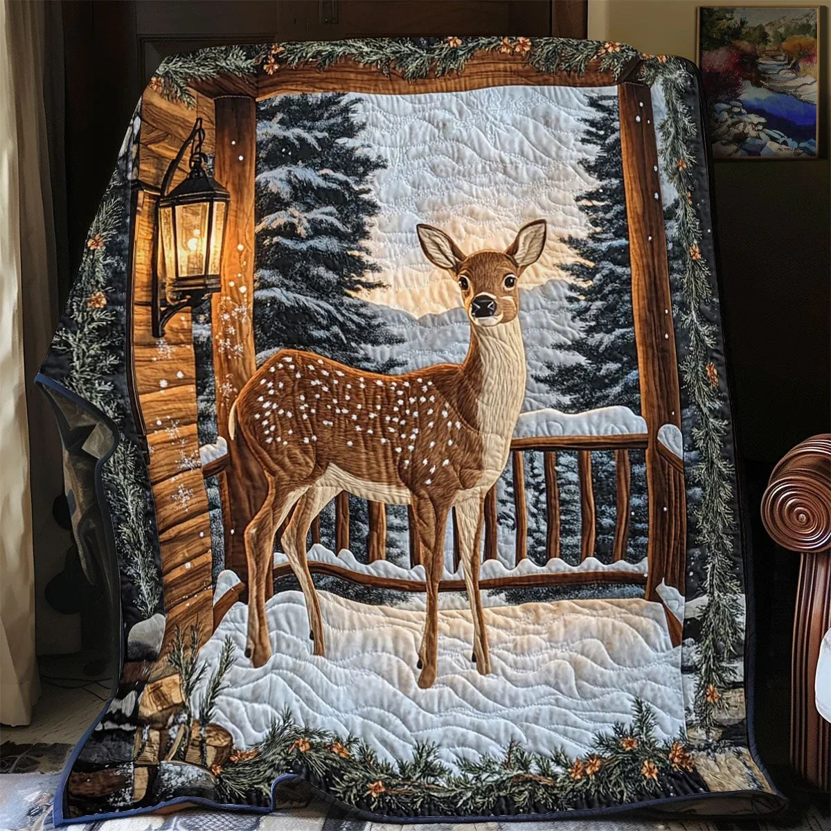 Winter Porch Quilt Blanket