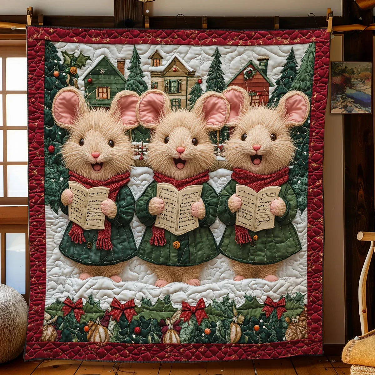 Winter Whisker Choir Quilt Blanket