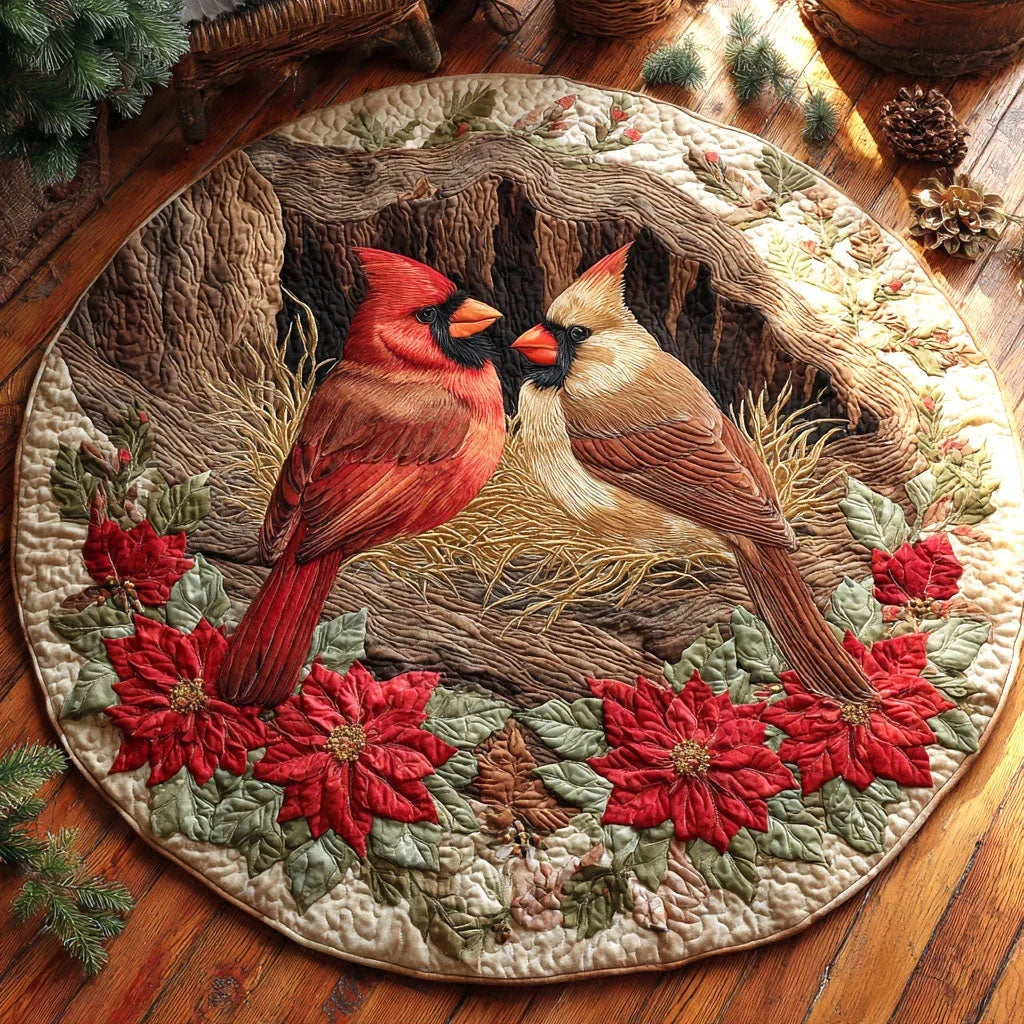 Winter Whisper Quilted Round Mat