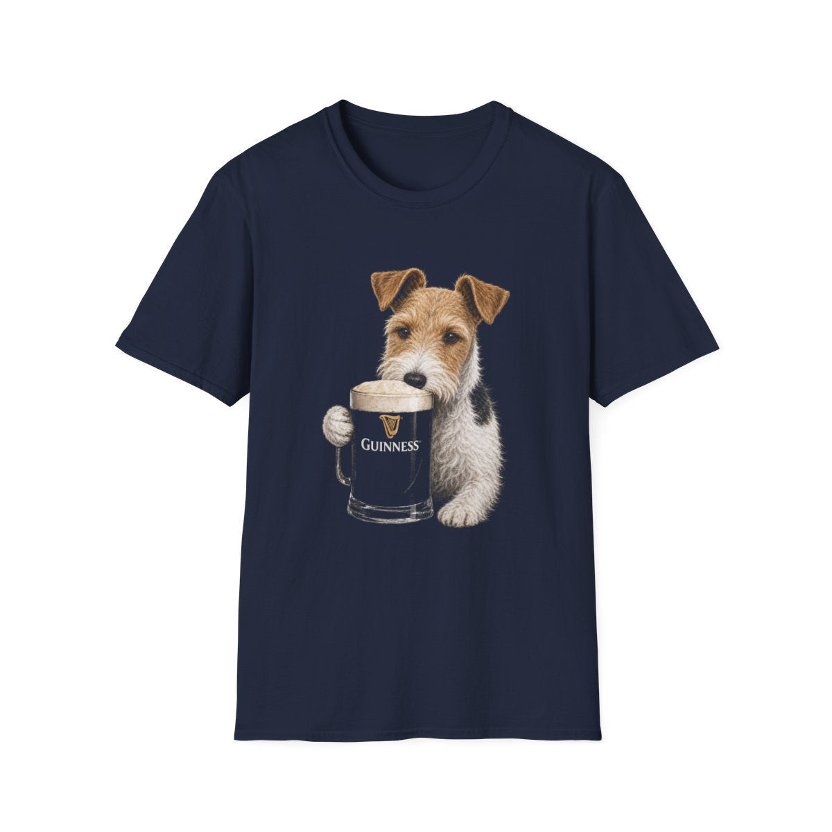 Wire Fox Terrier With A Pint Tee