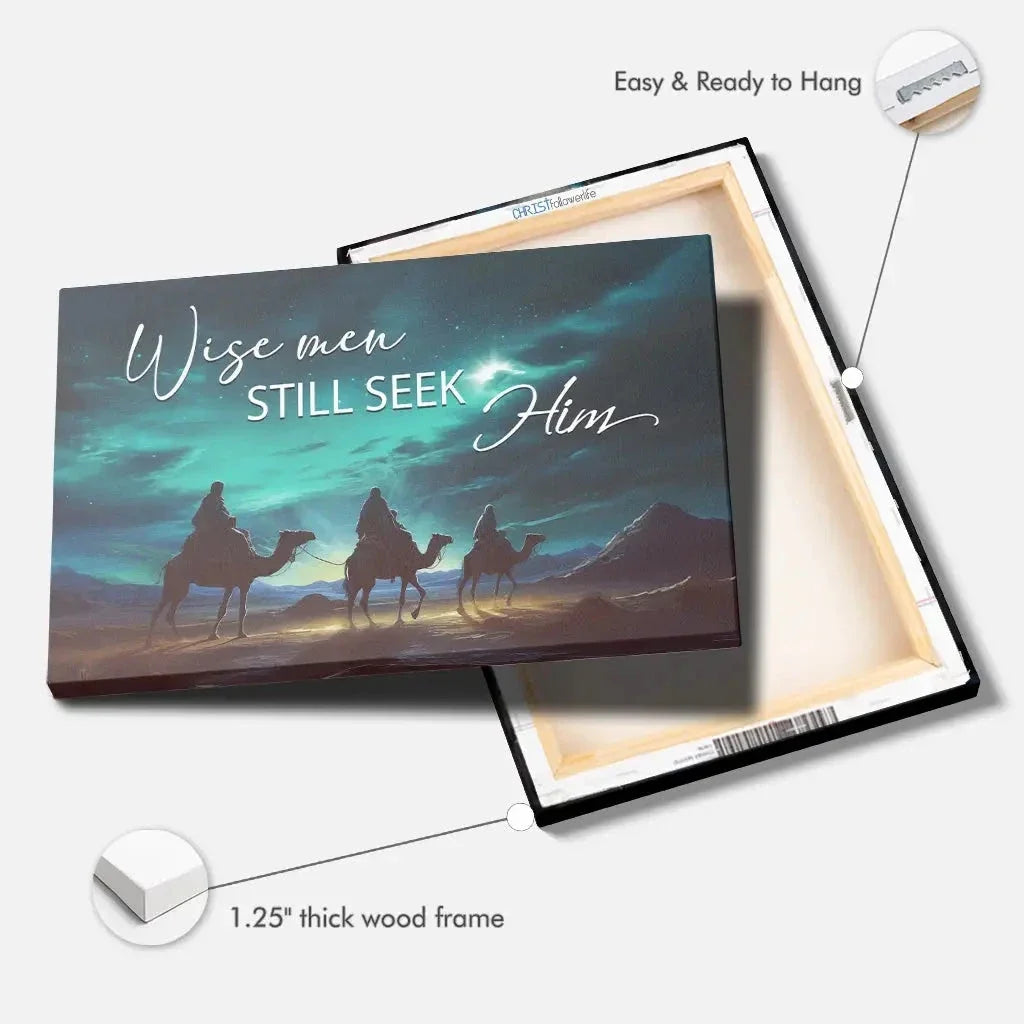 wise men still seek him christmas wall art canvas (Landscape) (view 6)