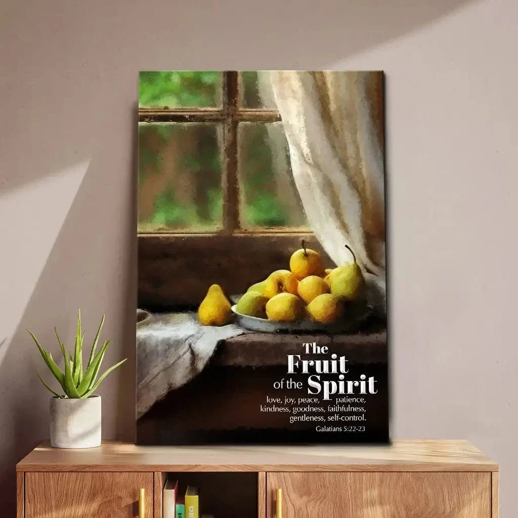 the fruit of the spirit wall art vintage window christian canvas art (view 8)
