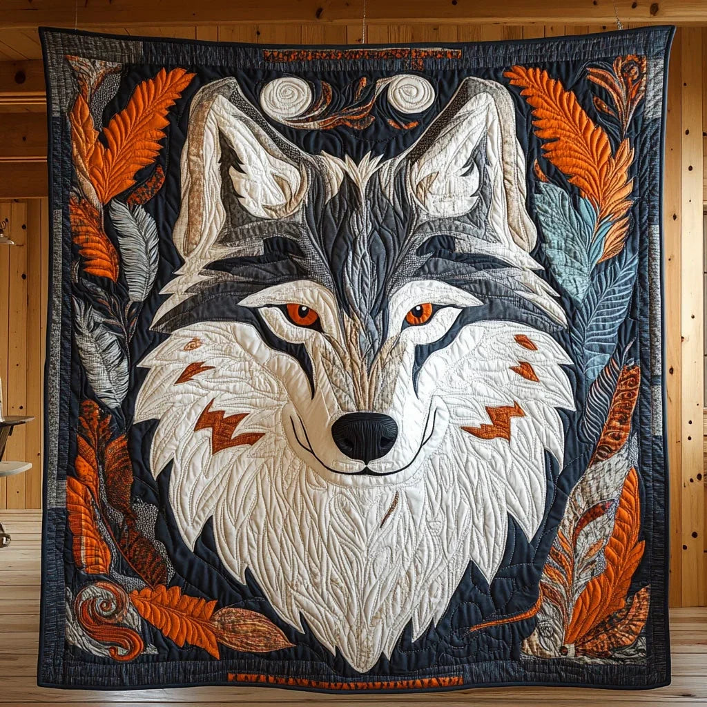 Wolf Gaze Quilt Blanket