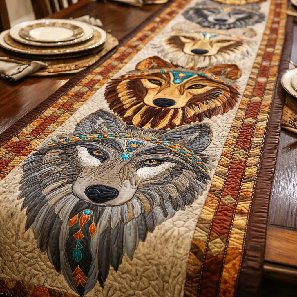 Wolf Moon Path Quilted Table Runner