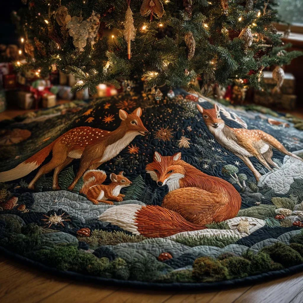 Woodland Friends Christmas Quilted Tree Skirt