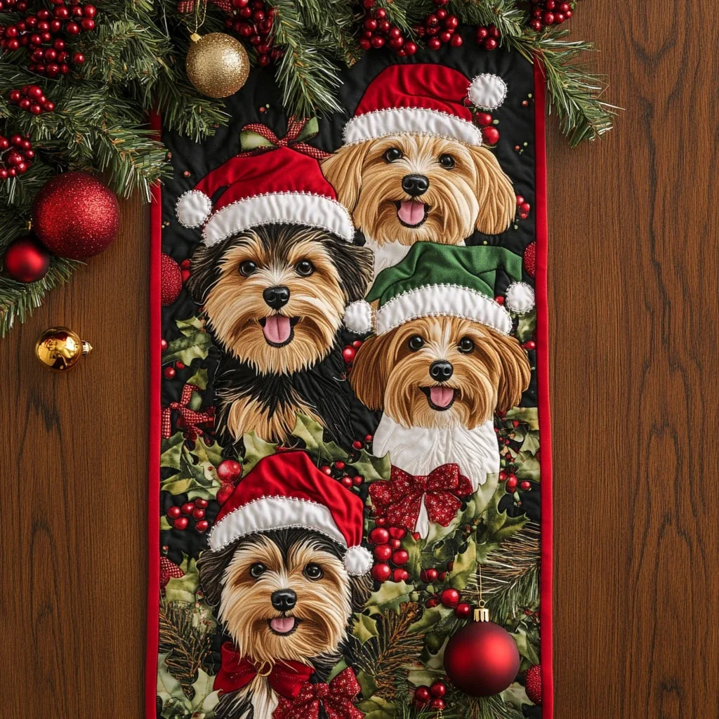 Yorkie Charm Quilted Table Runner