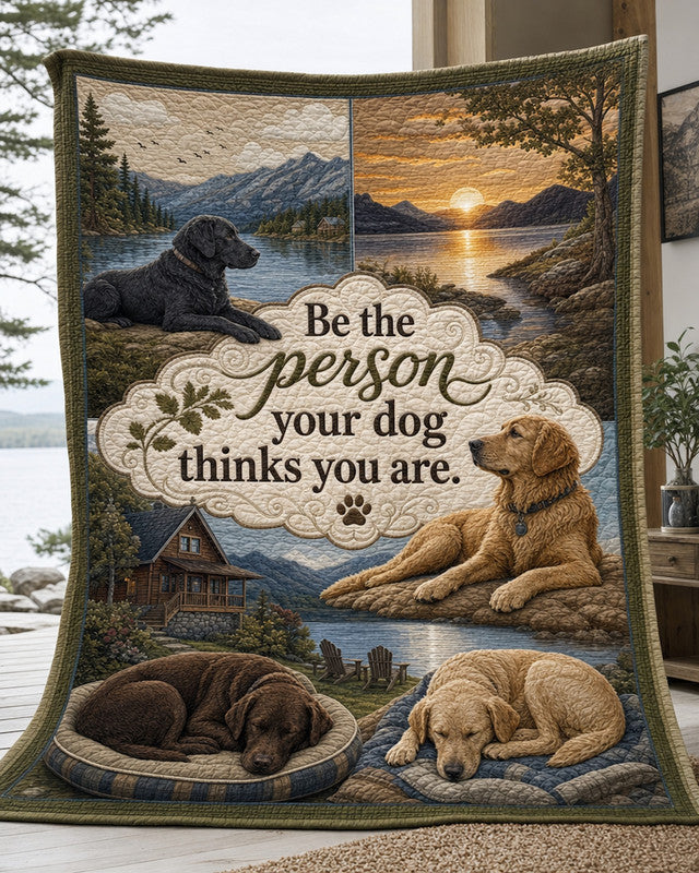 Your Dog's Here Quilt Blanket - Quilted Blanket by Wild and Way