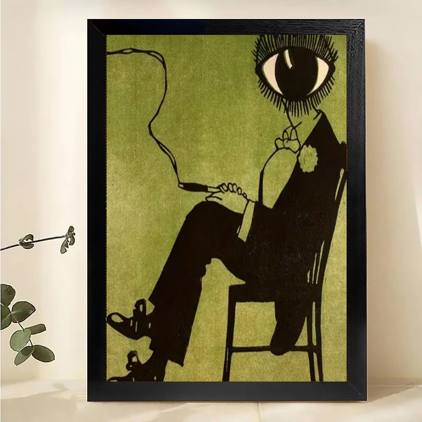 The Edgy Silhouette Vision – Dark Art Wall Art on Natural Wood Canvas