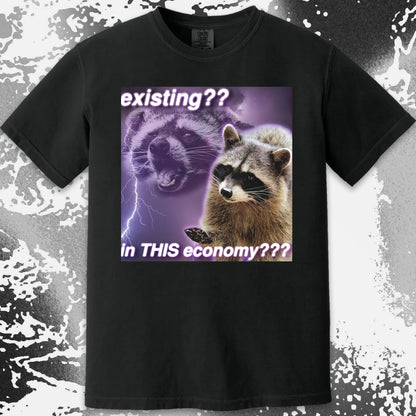 Existing in This Economy Raccoon T-Shirt, funny meme tee gift (view 14)