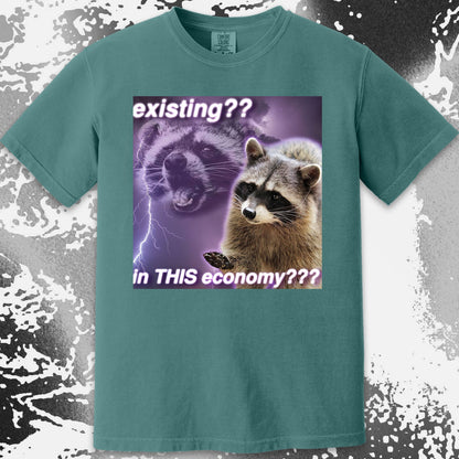 Existing in This Economy Raccoon T-Shirt, funny meme tee gift (view 15)