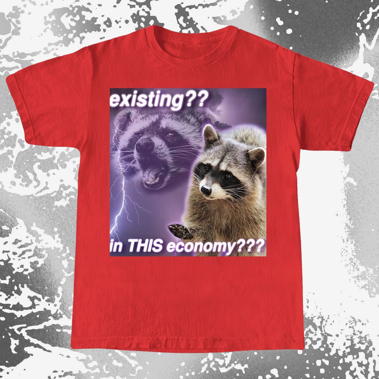 Existing in This Economy Raccoon T-Shirt, funny meme tee gift (view 17)