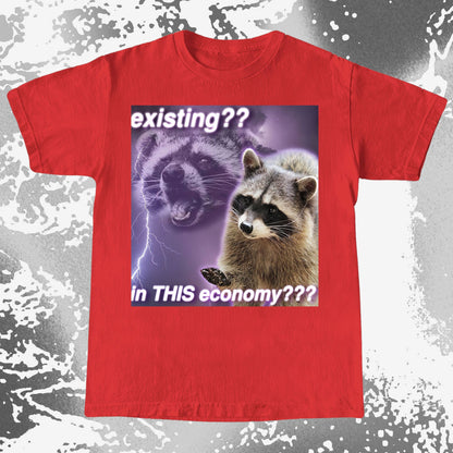 Existing in This Economy Raccoon T-Shirt, funny meme tee gift (view 17)
